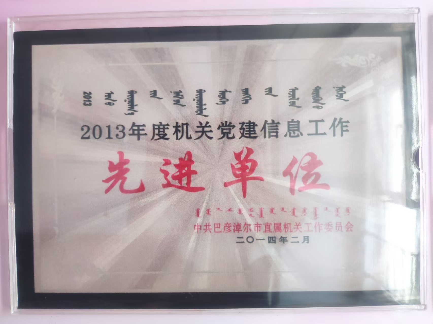 2013年机关党建信息工作“先进单位”